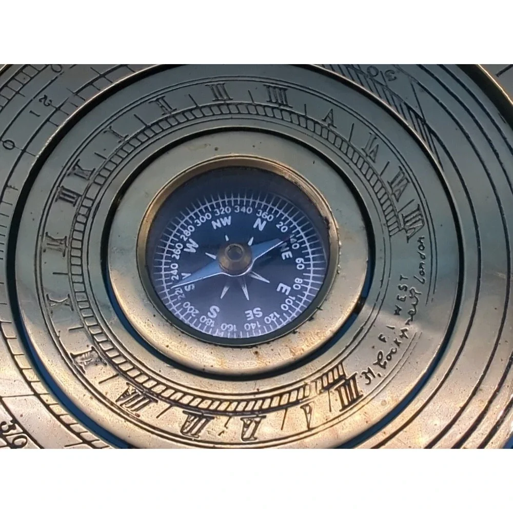 Heavy Brass Nautical Elevated Zodiac Compass